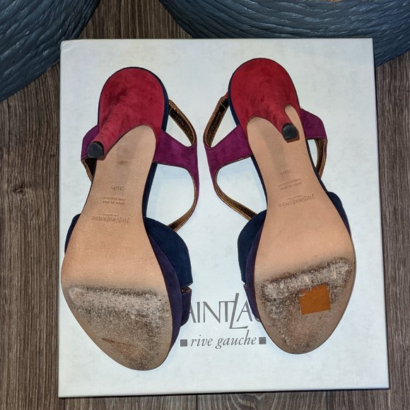 EUC (W36.5) - YSL Tribute 105 Suede Sandal - Picture 9 of 12